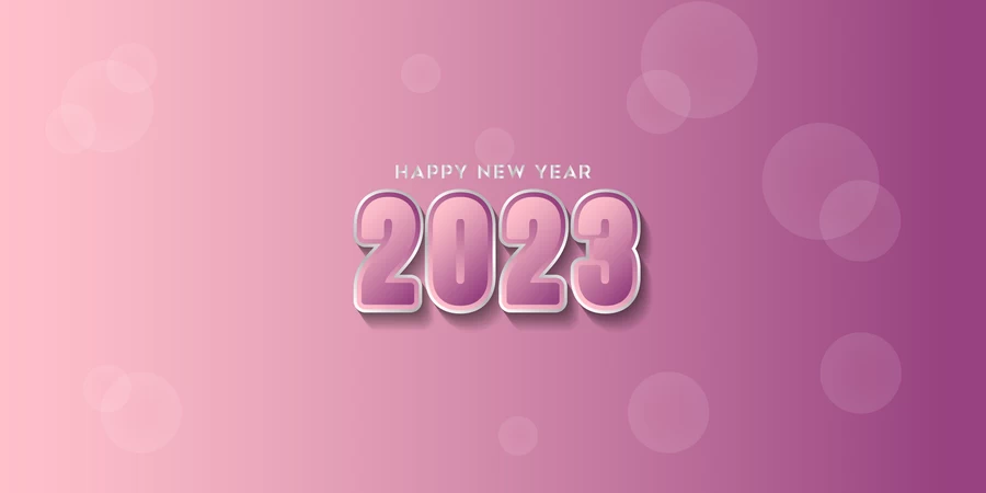 2023新年春节兔年数字字体特效插画背景海报AI矢量设计素材模板【112】